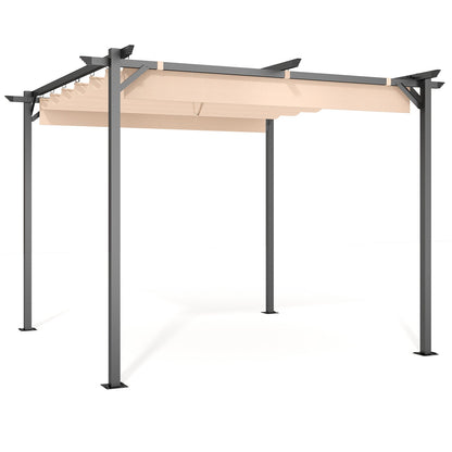 Outdoor Retractable Pergola with Canopy 2.4m/3m for Garden Lawn Patio Gazebo