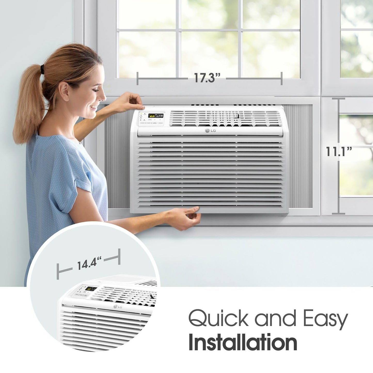 LG 6000 BTU Window Air Conditioner 115V - Quiet Operation With Remote 2 Cooling And Fan Speeds Cools 250 Sq Ft