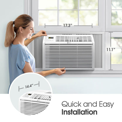 LG 6000 BTU Window Air Conditioner 115V - Quiet Operation With Remote 2 Cooling And Fan Speeds Cools 250 Sq Ft