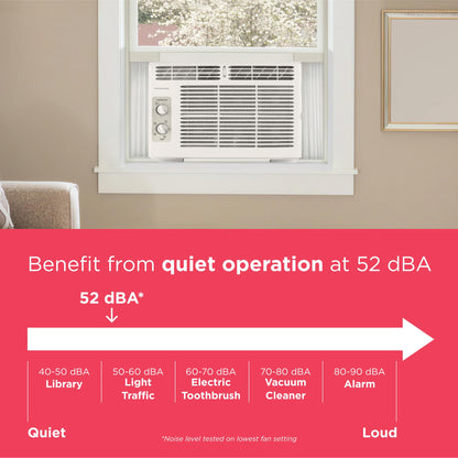 Frigidaire 5000 BTU Window Air Conditioner - Quiet Operation And Effortless Temperature Control For Up To 150 Sq Ft