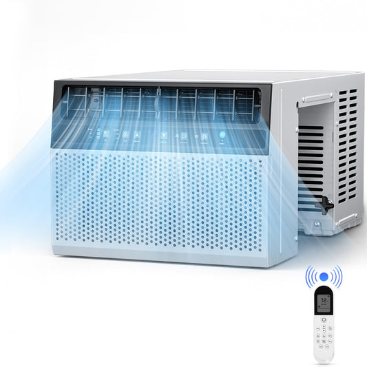 KISSAIR 10000 BTU U Shaped Window AC - 3 In 1 With Dehumidifier And Fan Timer And ECO Mode For Rooms Up To 450 SqFt