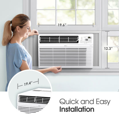 LG 8000 BTU Window Air Conditioner - Quiet 53 dB Operation With Remote And 3 Cooling Speeds