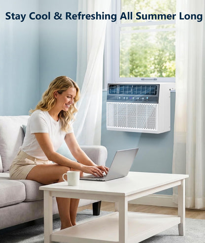 KISSAIR 10000 BTU U Shaped Window AC - 3 In 1 With Dehumidifier And Fan Timer And ECO Mode For Rooms Up To 450 SqFt