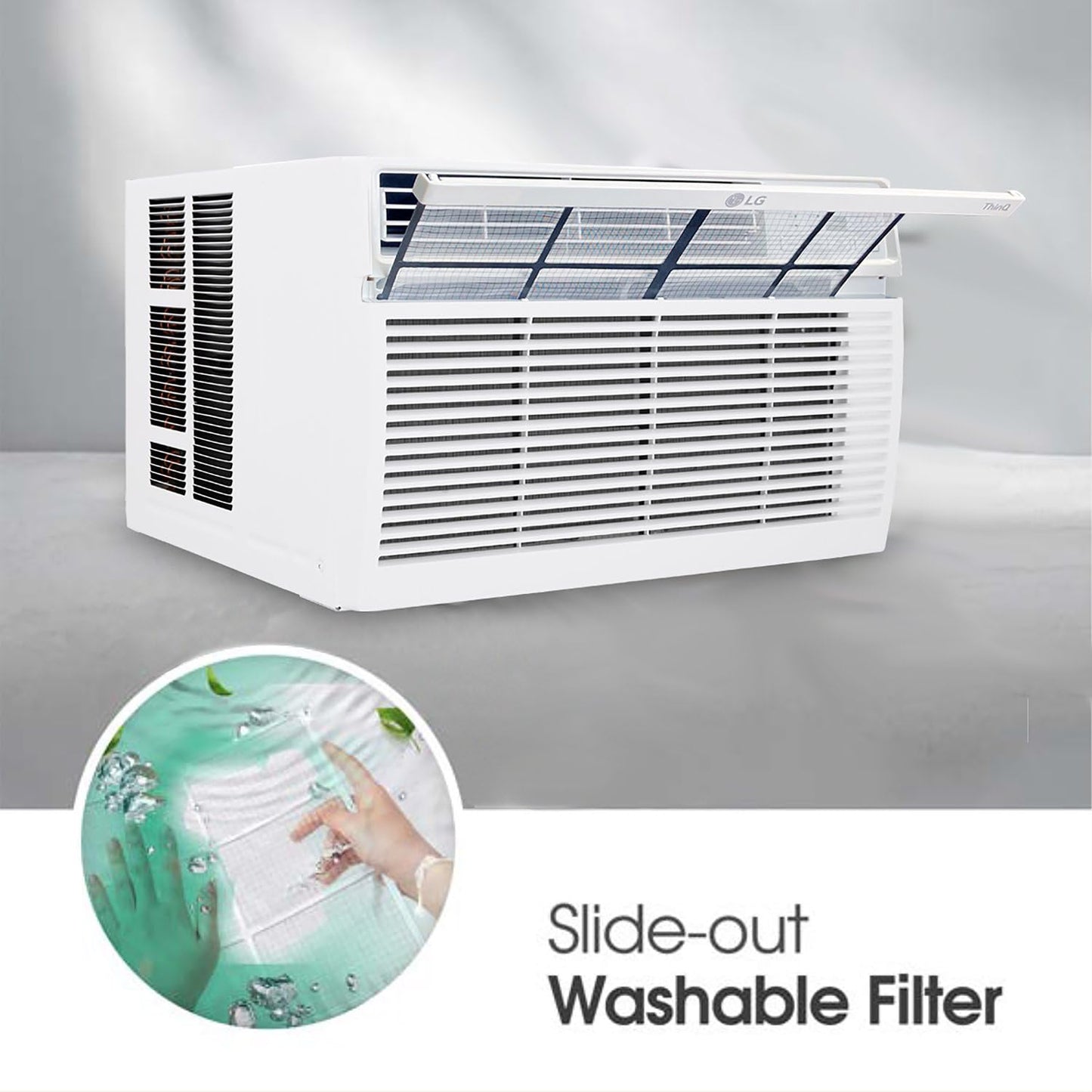 LG 8000 BTU Window Air Conditioner - Quiet 53 dB Operation With Remote And 3 Cooling Speeds