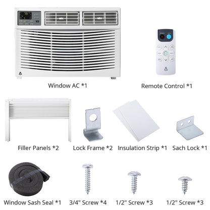 MERXENG 8000 BTU Window Air Conditioner - Energy Efficient Quiet Operation With Remote Control And WiFi Plus