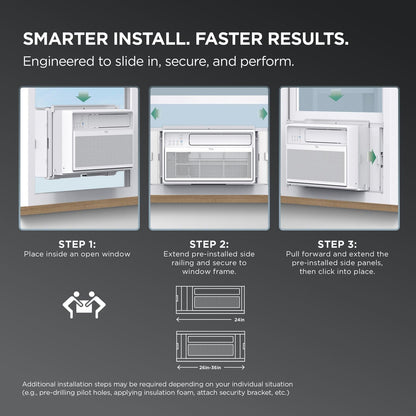 TCL 8,000 BTU Q Series Smart Inverter Window AC - Ultra Quiet 40 Decibel Works With Alexa And Google Assistant
