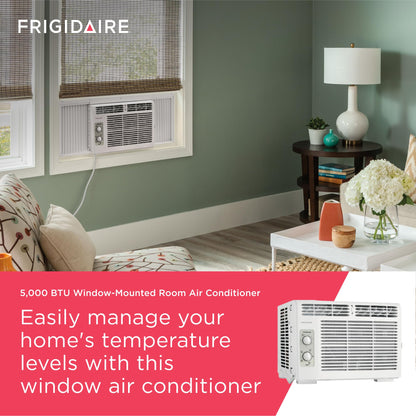 Frigidaire 5000 BTU Window Air Conditioner - Quiet Operation And Effortless Temperature Control For Up To 150 Sq Ft