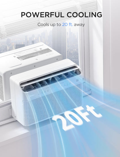 Midea 8000 BTU U Shaped Smart Inverter Window AC Ultra Quiet Cools 350 Sq Ft Alexa Google Assistant Compatible