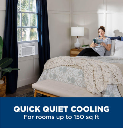 GE Window Air Conditioner Unit 5000 BTU For Small Rooms Up To 150 Sq Ft - Quiet Operation And Easy Install Kit