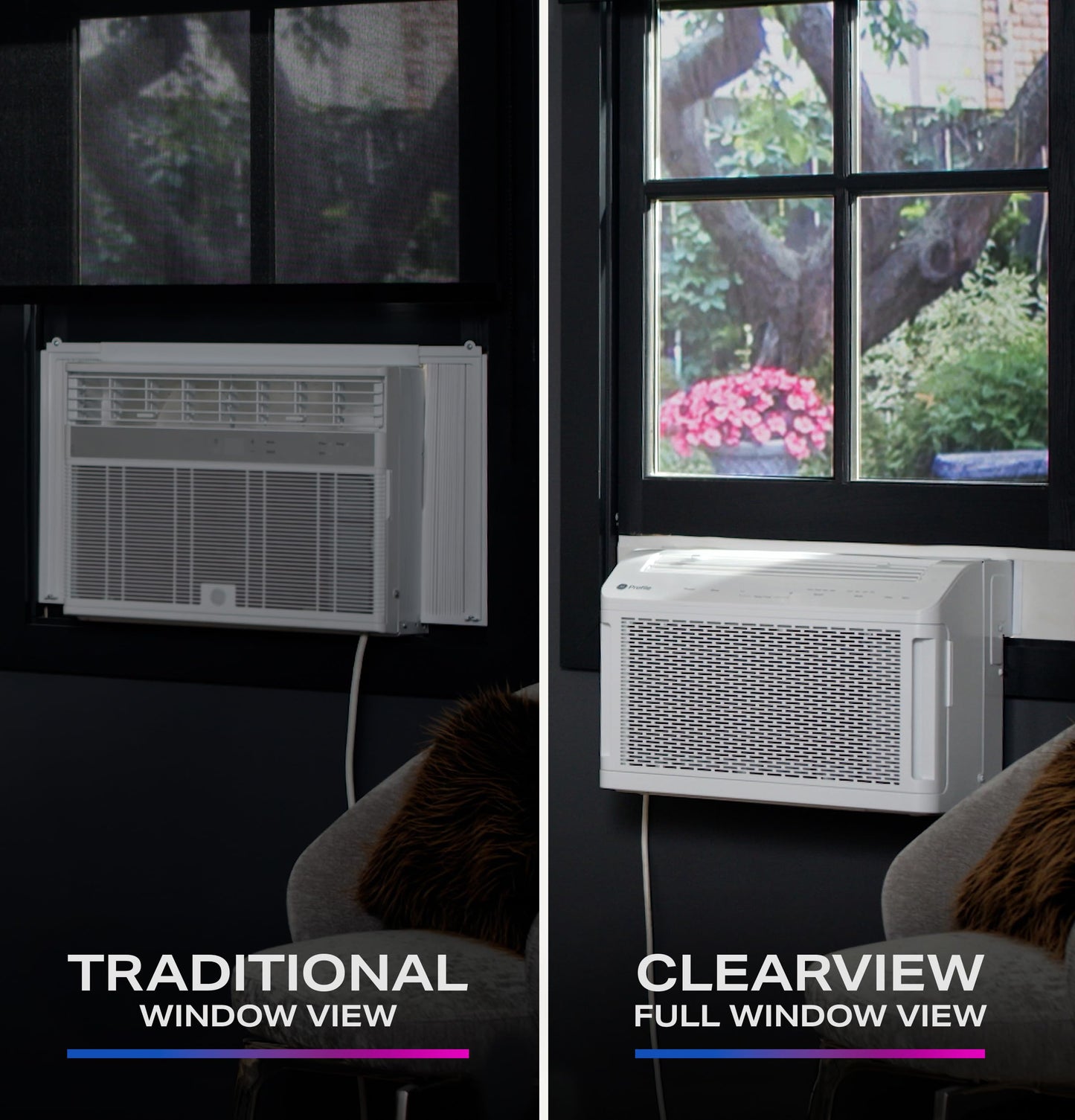 GE Profile ClearView Window Air Conditioner Unit - Ultra Quiet, Energy Efficient Cooling For 350 Sq Ft, Smart Home Ready