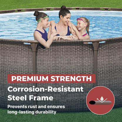 Coleman Power Steel 18ft Round Above Ground Pool Set - Durable Metal Frame For Long Lasting Family Fun